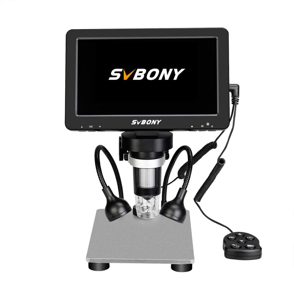 SVBONY SV604 デジタル顕微鏡 7インチ LCD 1x-1200x 倍率 理科 プロジェクターつき 科学研究部品検査 宝石鑑賞 写真 録画可能 