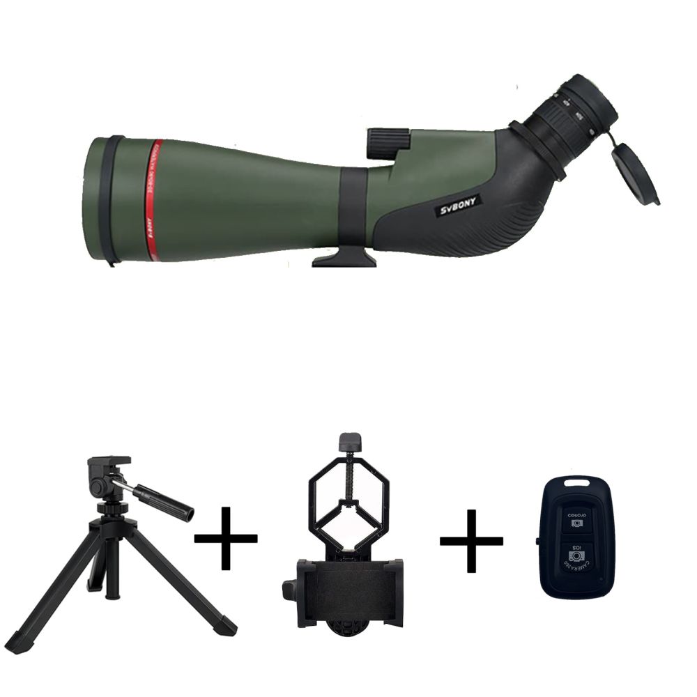 SVBONY SA412 フィールドスコープ スマホ撮影セット スポッティングスコープ 野鳥観察セット 野鳥撮影セット 卓上三脚付き