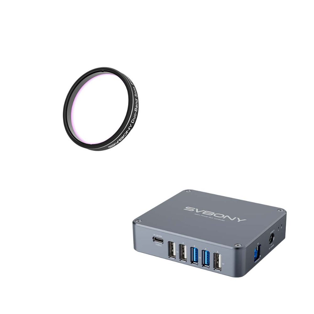 SV220 H-Alpha＆OIII デュアルナローバンドフィルター [3nm]とSV241 Pro  天文用電源制御ボックスセット