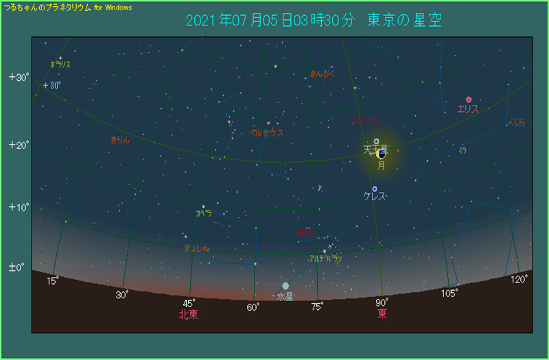 2021年7月5日 水星が西方最大離角　