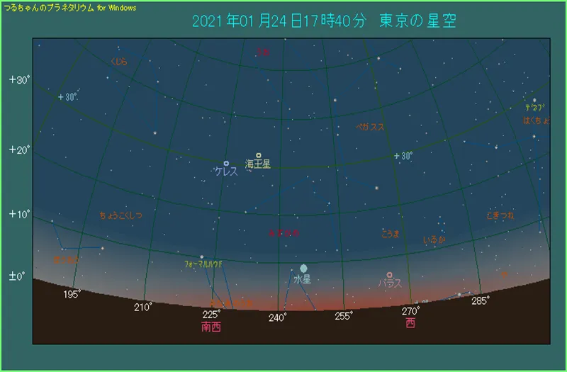 2021年1月24日　水星が東方最大離角　