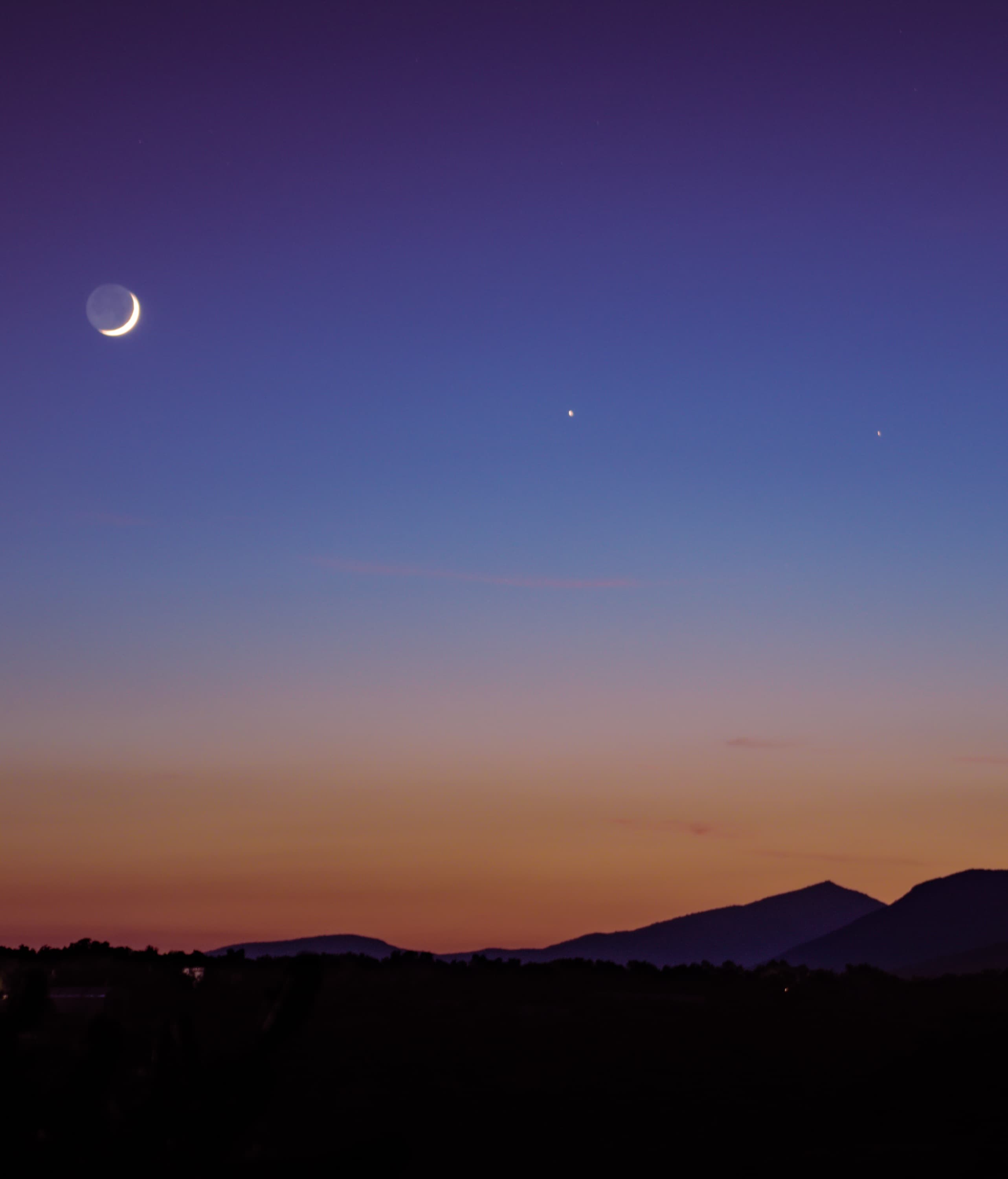 月、水星、火星の合