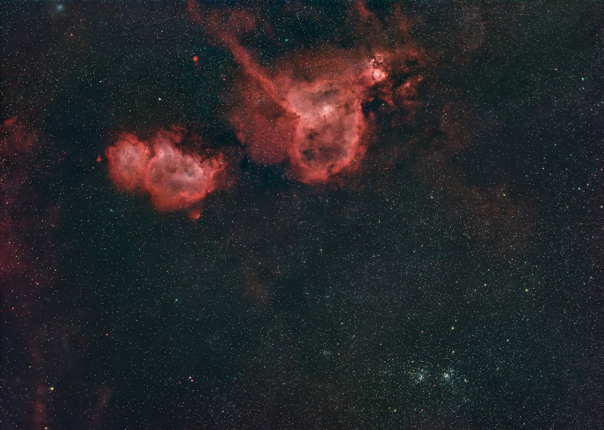 ハート(IC1805)＆ソウル星雲(IC1848)＋二重星団h-&chi;(NGC869,884)